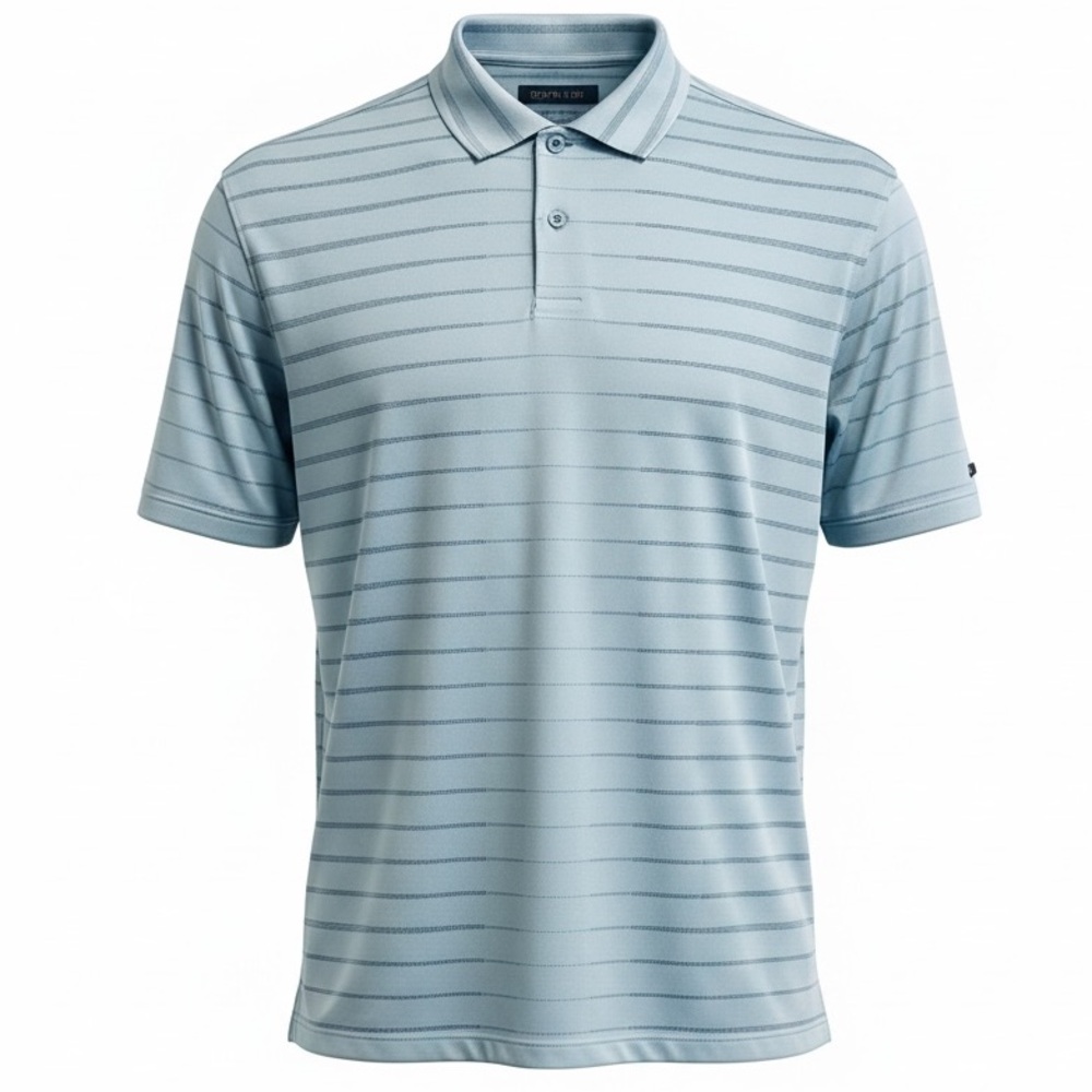 Nike TW Tiger Woods Dri-Fit Golf Polo Men’s XL Blue Striped Polo Collar Shirt